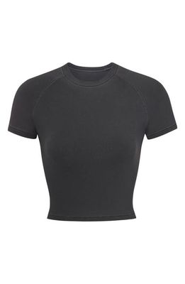 SKIMS New Vintage Crop Raglan T-Shirt in Washed Onyx