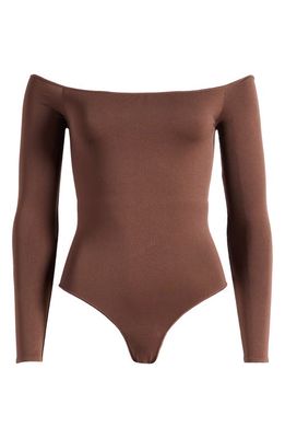 SKIMS Off the Shoulder Bodysuit in Cocoa