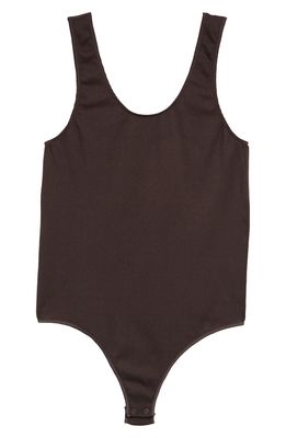 SKIMS Stretch RIb Scoop Neck Bodysuit in Soot