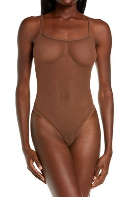 SKIMS Summer Mesh Strappy Bodysuit in Jasper