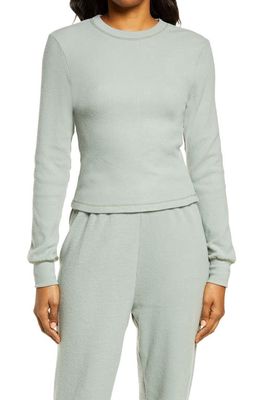 SKIMS Waffle Long Sleeve Women's T-Shirt in Mineral