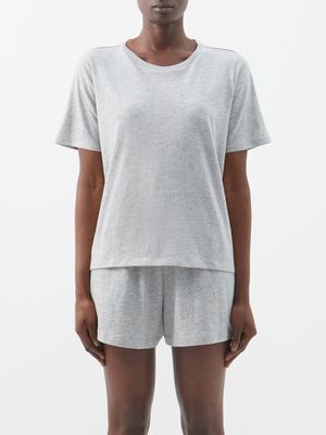 Skin - Carine Organic Pima-cotton Jersey T-shirt - Womens - Light Grey