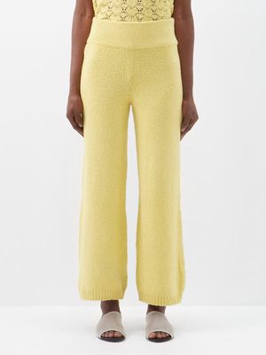 Skin - Hanne High-rise Cotton-blend Trousers - Womens - Yellow