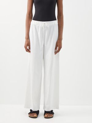 Skin - Olywn Organic Pima Cotton-jersey Trousers - Womens - Cream White