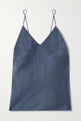 Skin - Tali Washed Silk-blend Satin Camisole - Blue