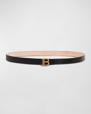Skinny Leather & Brass B-Belt