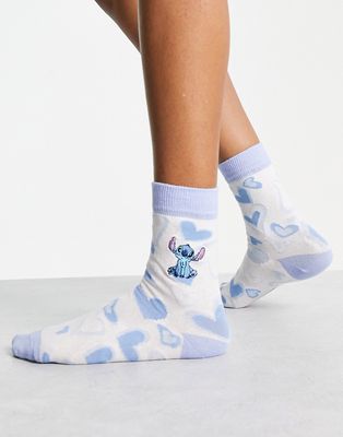 Skinnydip Stitch socks in white and blue-Multi