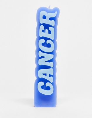 Skinnydip vertical star sign candle in Cancer-Blue