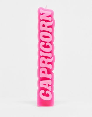 Skinnydip vertical star sign candle in Capricorn-Pink