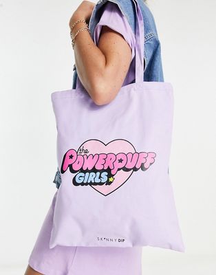 Skinnydip X Powerpuff Girls tote bag in lilac-Purple