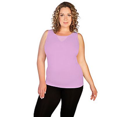 skinnytees Plus Mesh V-Neck Tank