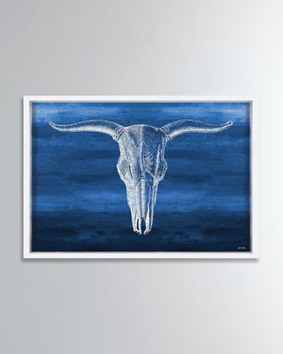 Skull in Bleu Giclée Art Print