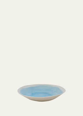 Sky Blue Porcelain Large Salad Bowl
