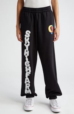 Sky High Farm Workwear Gender Inclusive Perennial Shana Logo Organic Cotton Joggers in Black
