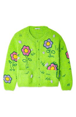 Sky High Farm Workwear Grass Land Embroidered Wool Blend Cardigan in Green