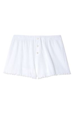 Sky High Farm Workwear Star Pointelle Organic Cotton Shorts in White