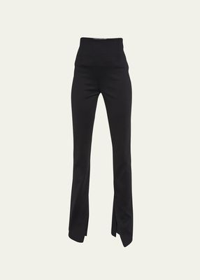 Sky Skinny Elastic Waist Split Hem Pants