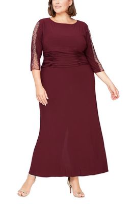 SL FASHIONS Embellished Sleeve Gown in Fig
