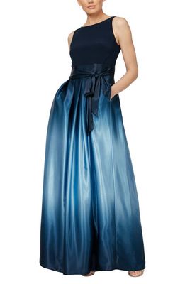 SL FASHIONS SLNY Ombre Satin Gown in Nvw