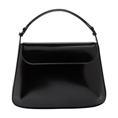 Sleek leather medium handbag