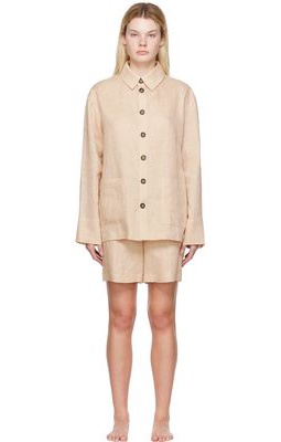 Sleeper Beige Linen Pyjama Set