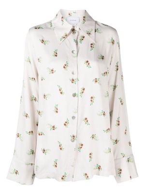 Sleeper Blossom-print pyjama shirt - Grey