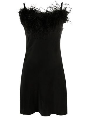 Sleeper Boheme feather-embellished minidress - Black