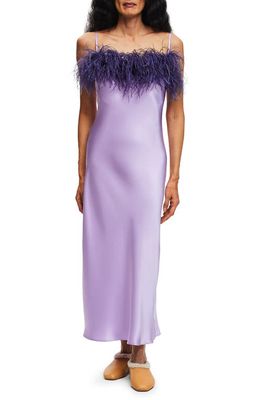 Sleeper Boheme Feather Nightgown in Lilac