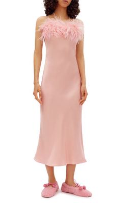 Sleeper Boheme Feather Nightgown in Pink