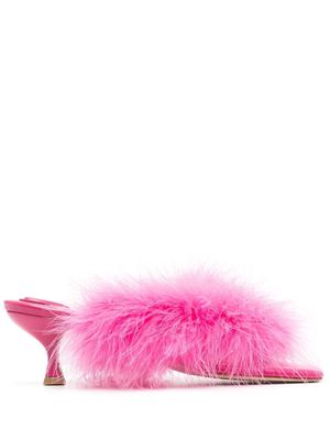 Sleeper feathered slip-on sandals - Pink