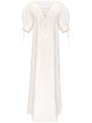 Sleeper Garden linen maxi dress - White