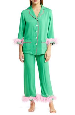 Sleeper Party Double Feather Pajamas in Green
