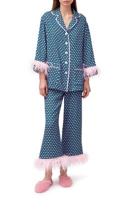 Sleeper Party Double Feather Pajamas in Navy