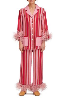 Sleeper Party Double Feather Pajamas in Pink Stripes