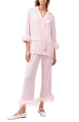 Sleeper Party Double Feather Pajamas in Pink Vichy