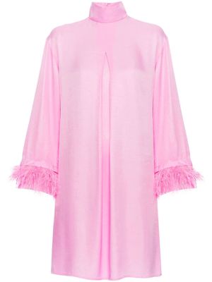 Sleeper Party feather-trim minidress - Pink