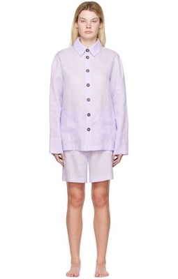 Sleeper Purple Linen Pyjama Set