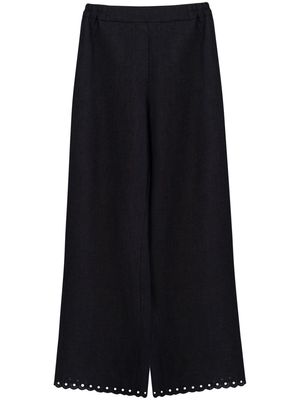 Sleeper Sofia wide-leg linen trousers - Black