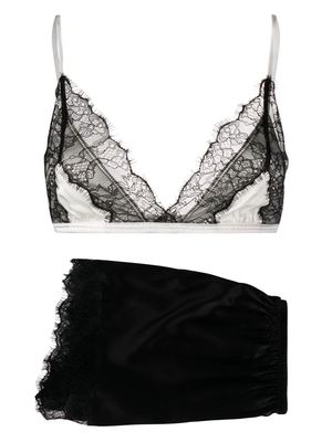 Sleeping with Jacques Julia bralette and boxer set - Black