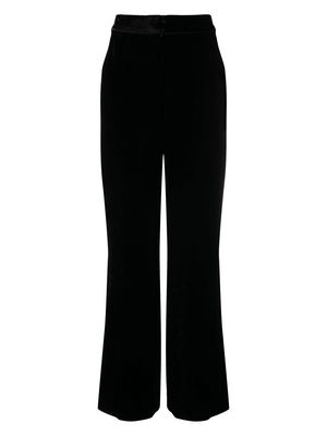Sleeping with Jacques velvet wide-leg trousers - Black