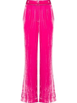 Sleeping with Jacques wide-leg velvet pyjama trousers - Pink