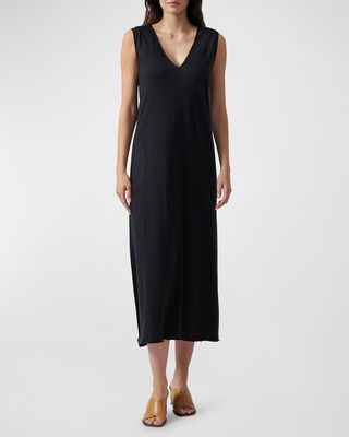 Sleeveless Tea-Length Cotton Dress