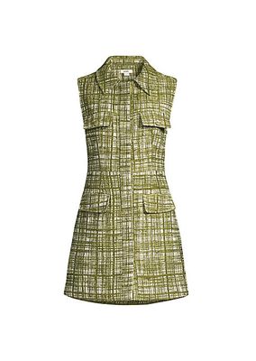 Sleeveless Tweed A-Line Minidress