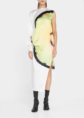 Slice One-Sleeve Midi Dress
