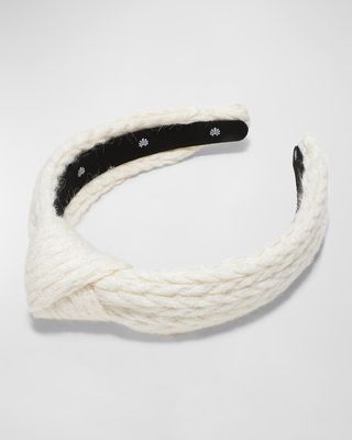 Slim Cable Knit Knotted Headband
