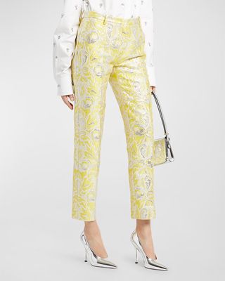 Slim-Fit Iris Brocade Pants