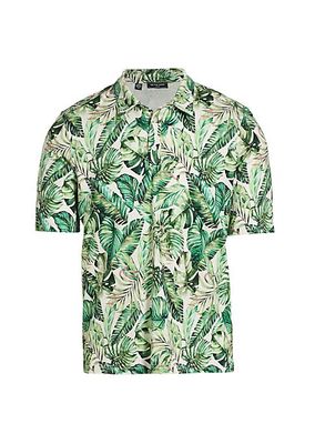 Slim-Fit Safari Leaf Cotton Polo Shirt
