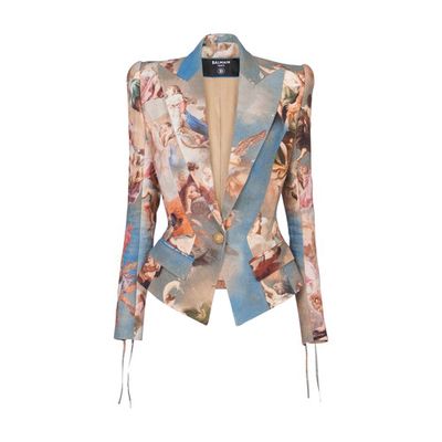 Slim-fit Sky printed canvas jacket