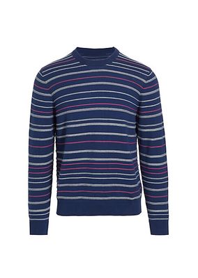 Slim-Fit Textured Stripe Crewneck Sweater