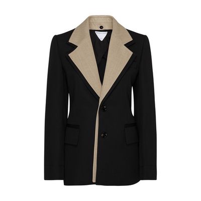 Slim-fit wool suit jacket